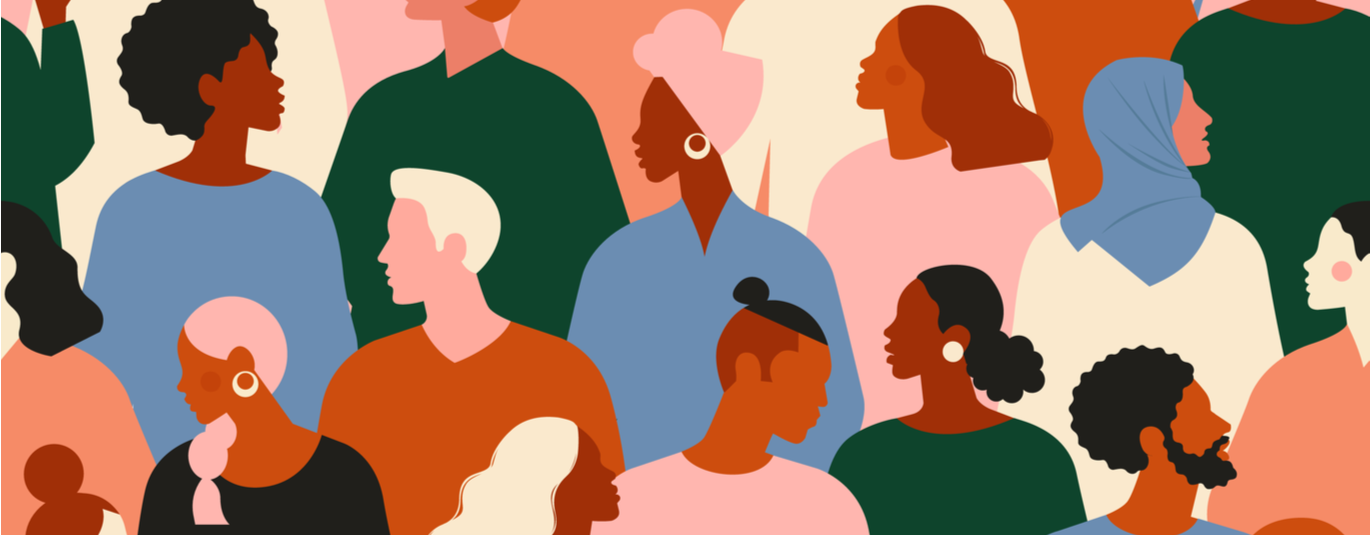 Illustration of a diverse group of people