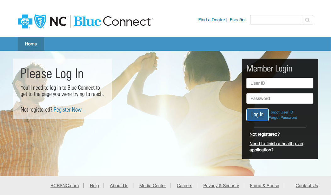Click to log in to BlueConnect >
